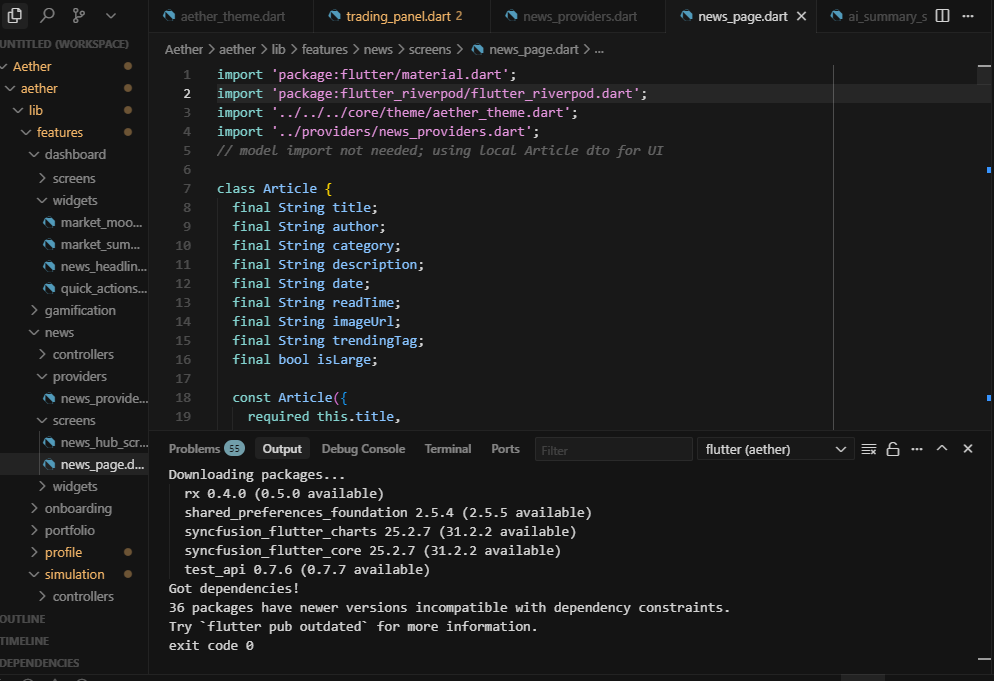 Aether — Market Analysis App